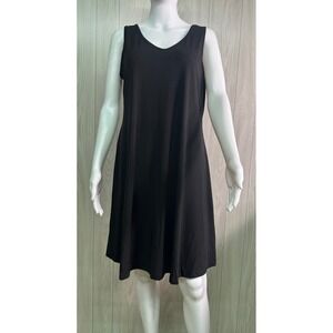 Shiela Rose L Black V Neck‎ Sleeveless A-Line Dress Nadine West Style 82888